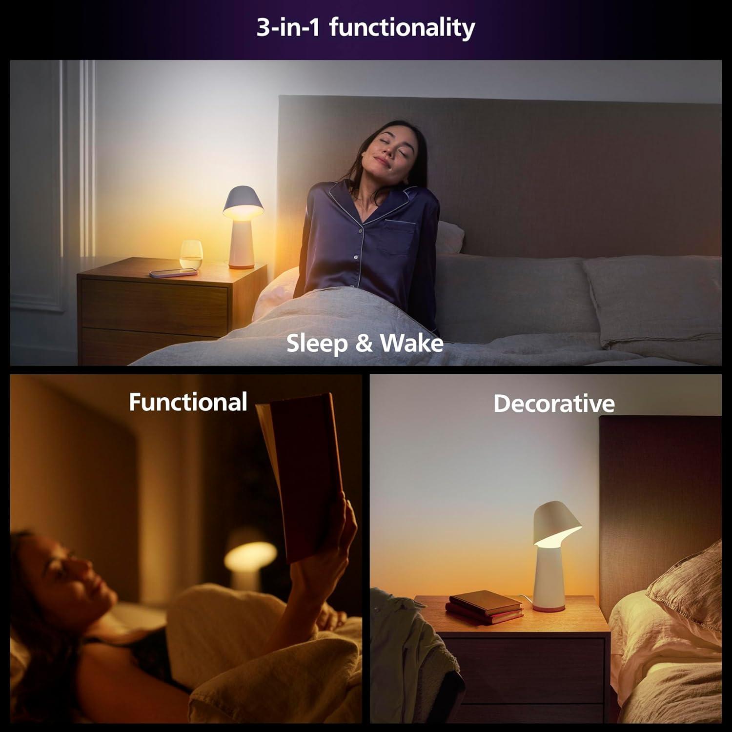imagePhilips Hue Twilight Smart Sleep and WakeUp LED Lamp White amp Color Smart Lighting Bedside Lamp Compatible with Bluetooth Voice Control with Alexa Apple Home amp Google AssistantWhite