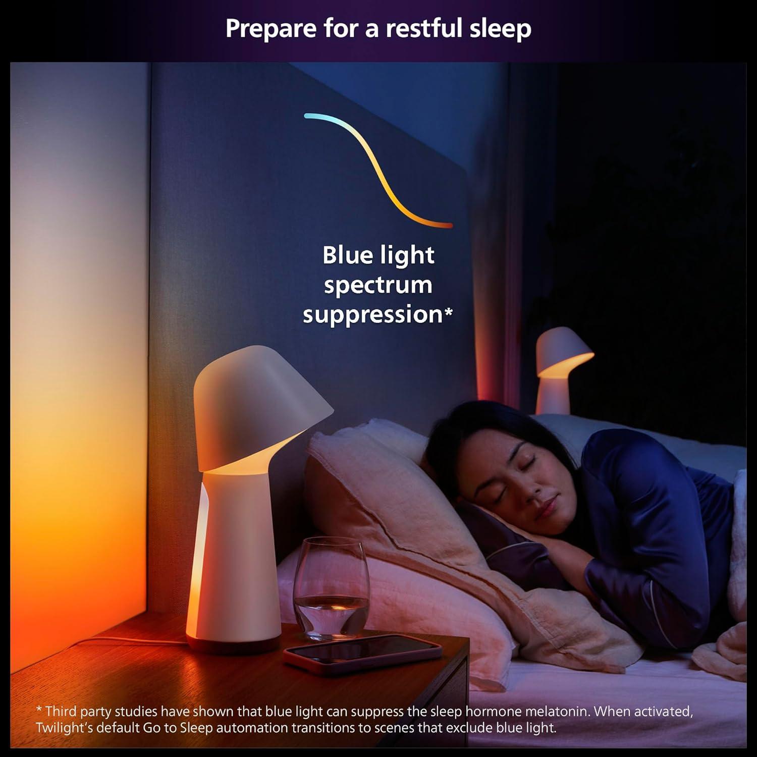 imagePhilips Hue Twilight Smart Sleep and WakeUp LED Lamp White amp Color Smart Lighting Bedside Lamp Compatible with Bluetooth Voice Control with Alexa Apple Home amp Google AssistantWhite