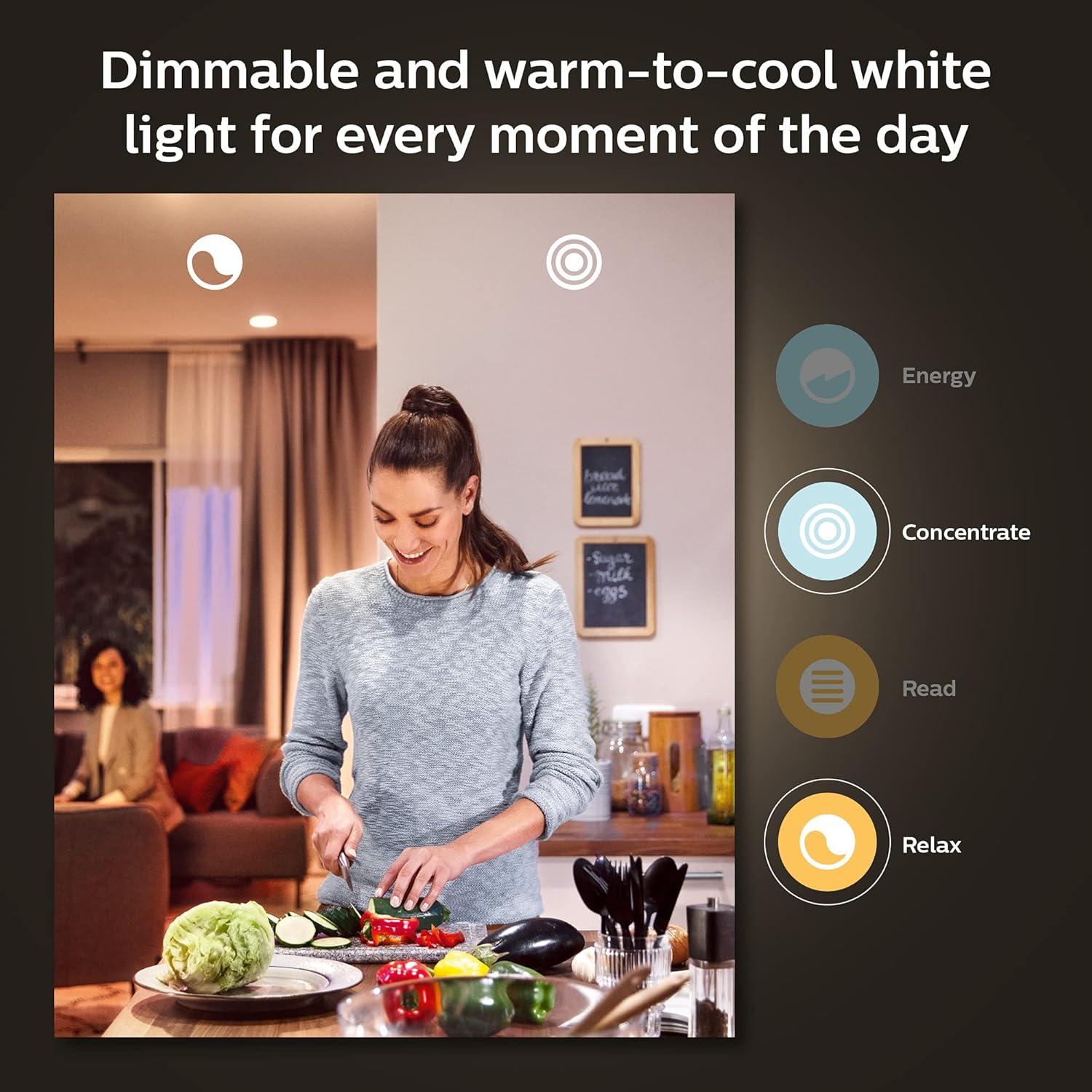 imagePhilips Hue White Ambiance 60W Smart Button Starter Kit 2Pack Works with Amazon Alexa Google Assistant Apple HomeKit