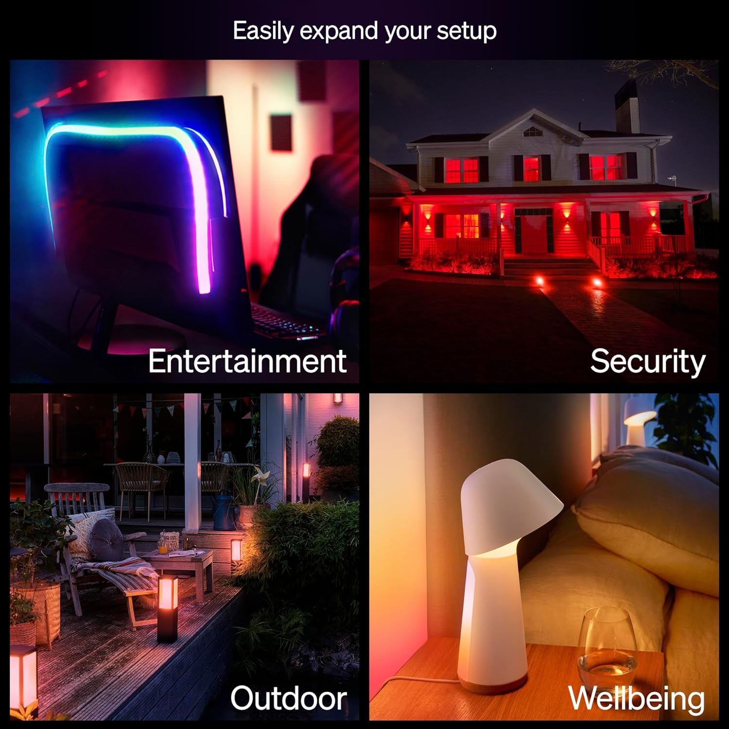 imagePHILIPS Hue Essential Starter Kit Hue Bridge 2 Essential E26 Smart Bulbs White amp Color Ambiance 2200K6500K Dimmable LED Bulbs Works with Alexa Google Assistant Samsung SmartThings Apple HomeStarter Kit