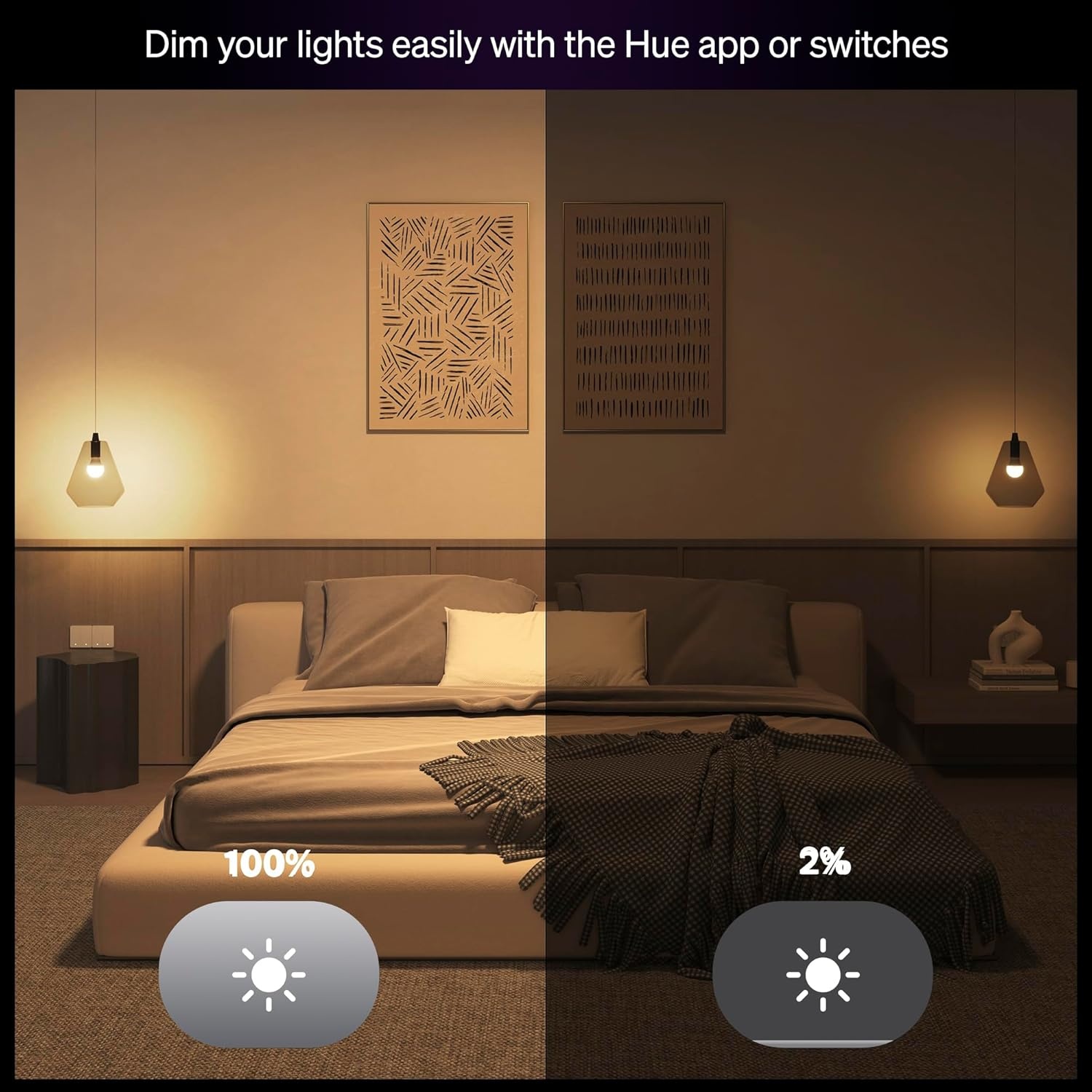 imagePHILIPS Hue Essential Starter Kit Hue Bridge 2 Essential E26 Smart Bulbs White amp Color Ambiance 2200K6500K Dimmable LED Bulbs Works with Alexa Google Assistant Samsung SmartThings Apple HomeStarter Kit
