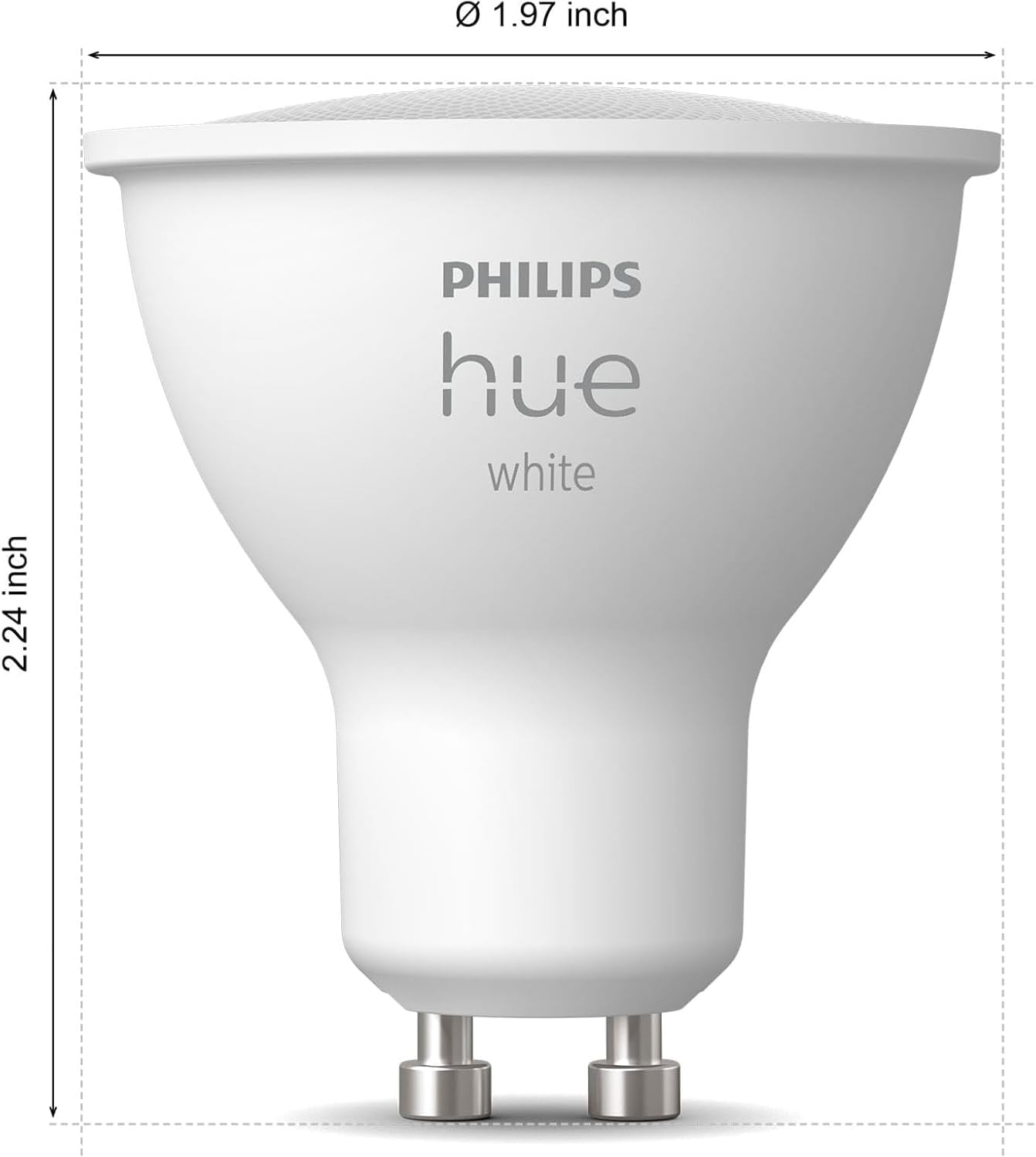 imagePhilips Hue White Ambiance 2Pack LED Smart GU10 Bulb Bluetooth amp Zigbee Compatible Hue Hub Optional Voice Activated with AlexaWhite