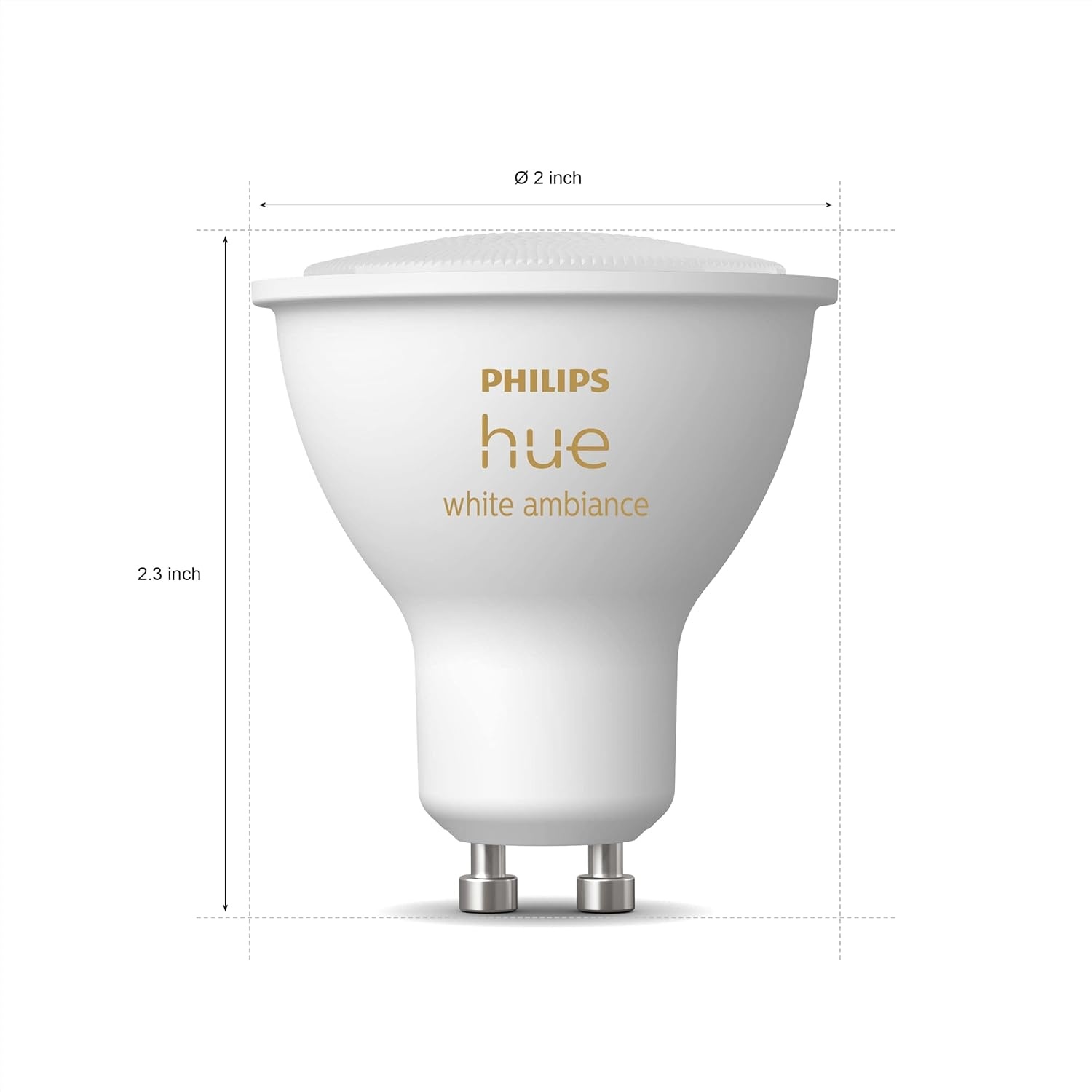imagePhilips Hue White Ambiance 2Pack LED Smart GU10 Bulb Bluetooth amp Zigbee Compatible Hue Hub Optional Voice Activated with AlexaWhite Ambiance Original
