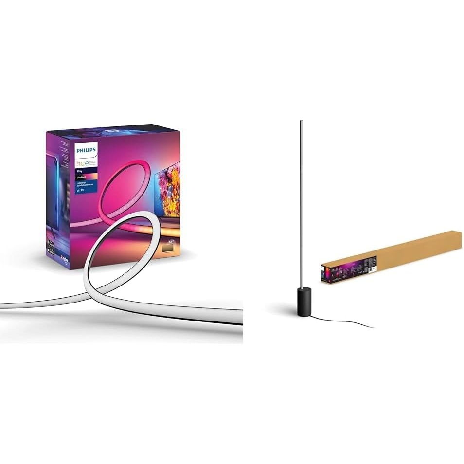image:imagePhilips Hue 65 Smart LED TV Backlight White and Color Ambiance amp Gradient Signe Floor Lamp Compatible with Alexa Apple Homekit and Google Assistant Bluetooth Compatible