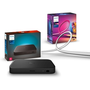 Philips Hue Play HDMI Sync Box 8K + Gradient 65″ Smart TV Light Strip – Sync Your Video Games, Movies, and Music – Requires Hue Bridge – Supports Dolby Vision HDR10+ – Control with Hue App(65 Inch)