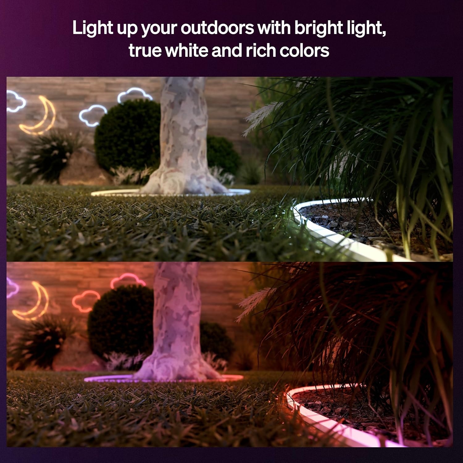 image:imageHue Neon Outdoor 16Feet Multicolor LED Strip Light 3000 lm Vibrant Color and Ambiance Flexible Outdoor Lighting Chromasync Color Blending Weatherproof LowVolt App and Voice Control