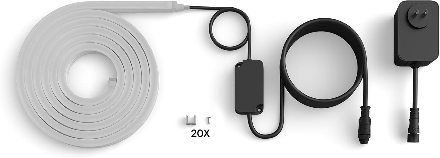 image:imageHue Neon Outdoor 16Feet Multicolor LED Strip Light 3000 lm Vibrant Color and Ambiance Flexible Outdoor Lighting Chromasync Color Blending Weatherproof LowVolt App and Voice Control