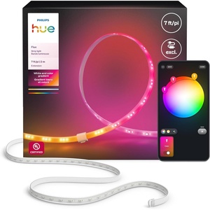 Hue Flux 16-Feet LED Strip Light Extension, Vibrant Color and Ambiance, Flexible Indoor Lighting, Chromasync™ Color Blending, Cuttable, Extendable, Reusable, App and Voice Control(Flux Extension)