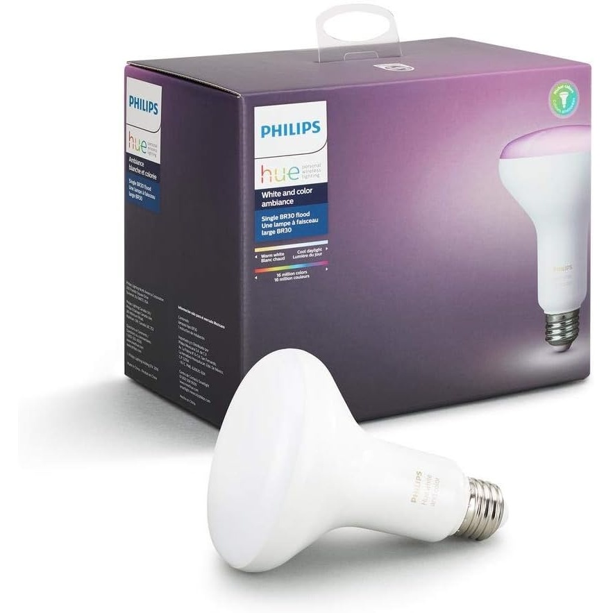 image:imagePhilips Hue White and Color Ambiance BR30 60W Equivalent Dimmable LED Smart Flood Light 1 Smart Bulb Works with Alexa Apple HomeKit and Google Assistant California residentsCalifornia Residents