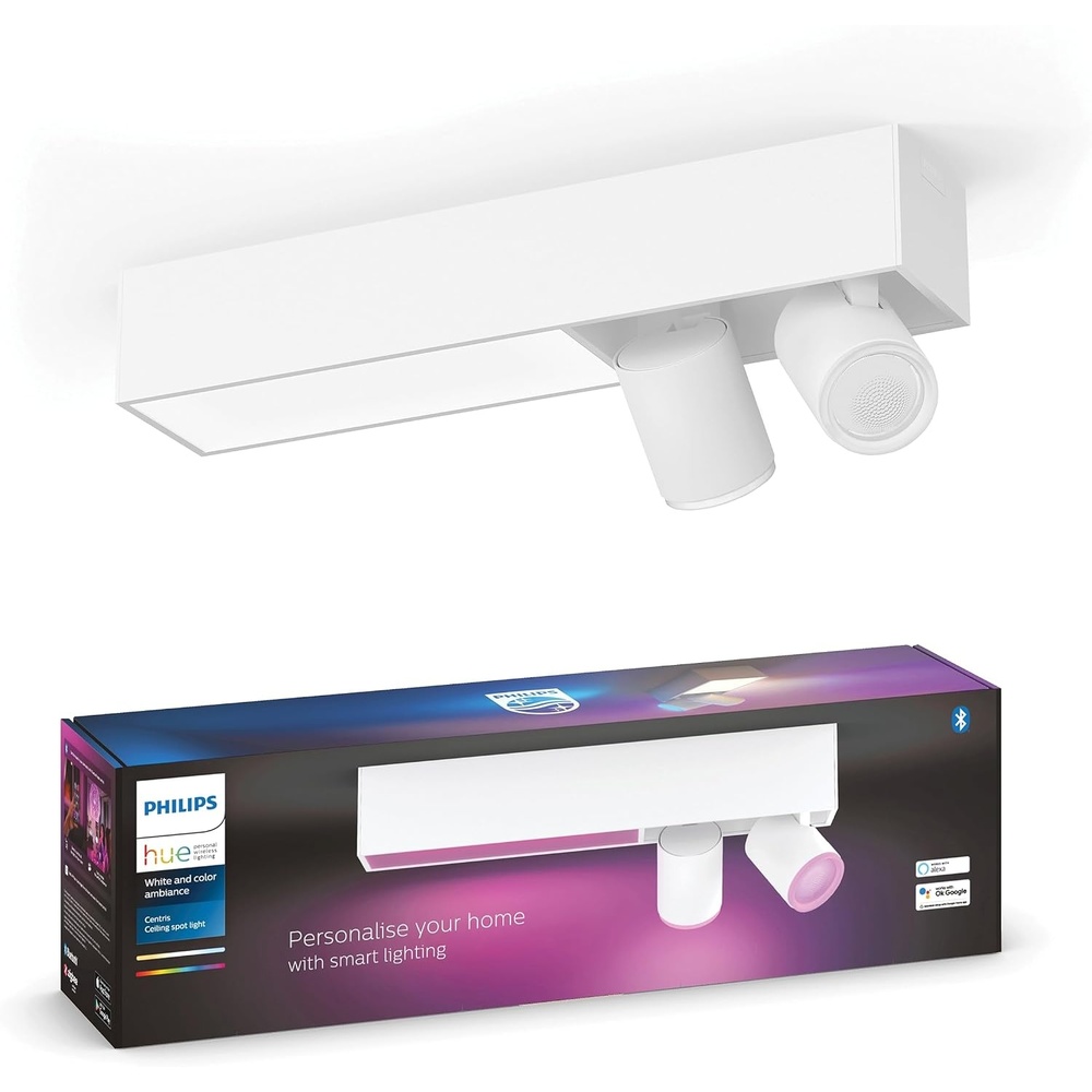 image:imagePhilips Hue White and Color Ambiance Centris Smart LED Ceiling Light  Includes 1 Color Changing Light Fixture in White with 2 Individually Adjustable Spotlights  Works with Voice2 Spotlights
