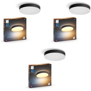 Philips Hue Enrave Large Ceiling Lamp, Black – White Ambiance Warm-to-Cool White Smart LED Light – 3 Pack – Control with Hue App – Compatible with Alexa, Google Assistant, and Apple Homekit