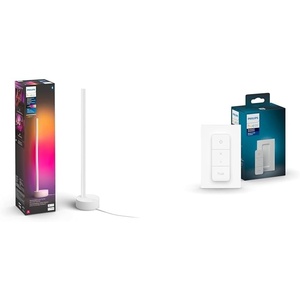 Philips Hue Gradient Signe Table Lamp, Compatible with Alexa & Smart Dimmer Switch with Remote, White – 1 Pack