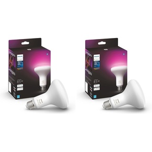 Philips Hue Smart 85W BR30 LED Bulb- White and Color Ambiance Color-Changing Light- 2 Pack- 1200LM- E26 – Indoor – Control with Hue App- Compatible with Alexa, Google Assistant and Apple Homekit