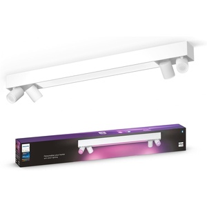 Philips Hue White and Color Ambiance Centris Smart LED Ceiling Light – Includes (1) Color Changing Light Fixture in White with 2 Individually Adjustable Spotlights – Works with Voice(4 Spotlights)