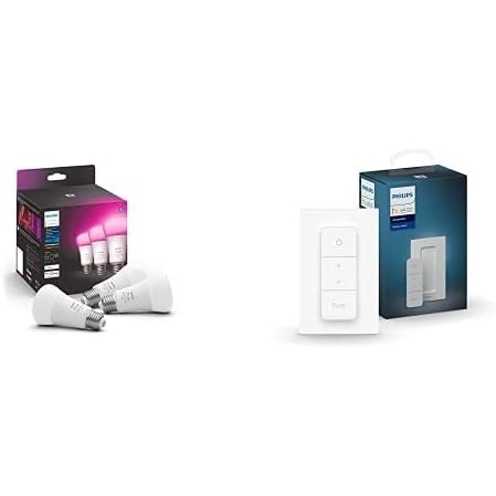 image:imagePhilips Hue Smart Lighting Bundle with Color Bulbs and Dimmer Switch 60W
