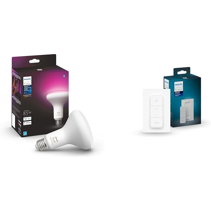 image:imagePhilips Hue White and Color Ambiance BR30 1Pack Bluetooth amp Hue Smart Dimmer Switch 1 Pack White