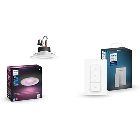 image:imagePhilips Hue White and Color Ambiance Smart Retrofit Downlight 1Pack Smart Dimmer Switch 1Pack