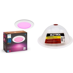 Philips Hue Slim 6″ Downlight, White and color LED Smart Light (Bluetooth Compatible), Voice Control with Alexa, Apple HomeKit & Google Assistant, 1-Pack | Disston E0215000 Blu-Mol RemGrit Hole Saw Accessories Silicone Dust Bowl, for Installing Recessed Lights and Works With All Hole Saws compatible with Fiberglass