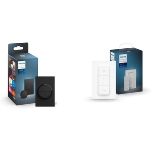 Philips Hue Wall Tap Dial Light Switch (Pack of 1) and Philips Hue Bridge(Black)