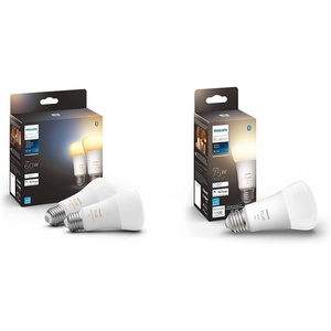 Philips Hue White Ambiance 2-Pack A19 LED Smart Bulb & White A19 Medium Lumen Smart Bulb, 1100 Lumens