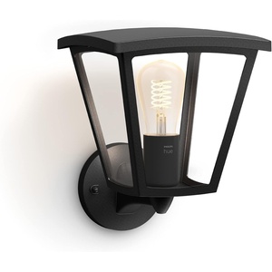 Philips Hue White Inara Outdoor Wall Light, Black, 550 lm, Warm White Light, Dimmable, Controllable via App, Compatible with Amazon Alexa (Echo, Echo Dot)