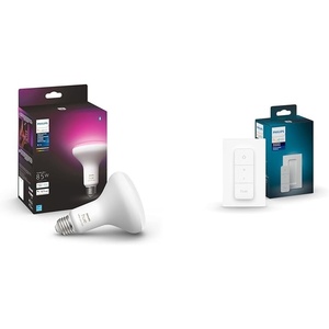 Philips Hue White and Color Ambiance BR30 1-Pack Bluetooth & Hue Smart Dimmer Switch 1 Pack White