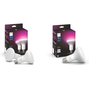 Philips Hue White and Color Ambiance BR30 LED Smart Bulbs, 2-Pack and 1-Pack Bundle