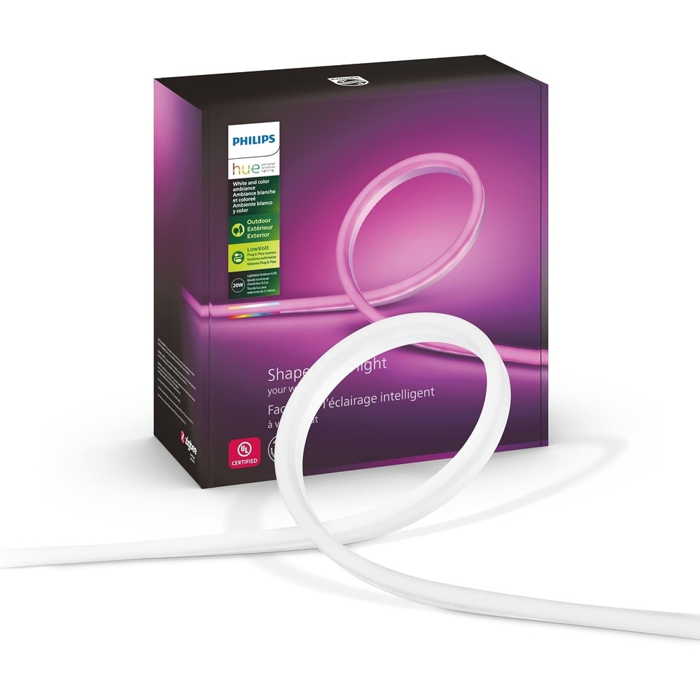 image:imagePhilips Hue Outdoor 7Foot Smart LED Light Strip  White and Color Ambiance  2 Pack  Requires Hue Bridge  Weatherproof  Control with Hue App  Works with Alexa Google Assistant and Apple HomeKit7Foot 1 Pack