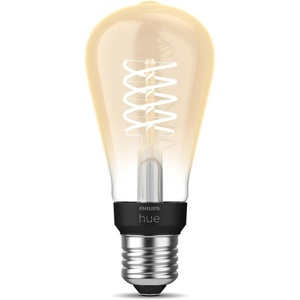 PHILIPS Hue White E27 Filament ST64 550lm, Warm White Light, Dimmable, Controllable via App, Compatible with Amazon Alexa (Echo, Echo Dot)(Warm White)