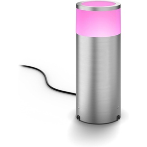 Philips Hue Calla Pedestal Lamp – Outdoor Floor Lamp – IP65 – LED Garden Lighting – White and Coloured Light – Outdoor Lighting – Compatible with Alexa and Google Home – 25cm High – Stainless Steel