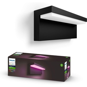 Philips Hue Nyro Wall Lamp – Outdoor Lamp – IP44 – Sustainable LED Lighting – White and Coloured Light – Dimmable – Connect to Hue Bridge – Compatible with Alexa and Google Home – Black(Steel)