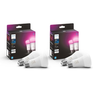 Philips Hue Smart 60W A19 LED Bulb – White and Color Ambiance Color-Changing Light – 2 Pack – 800LM – E26 – Indoor – Control with Hue App – Compatible with Alexa, Google Assistant and Apple Homekit(Original)